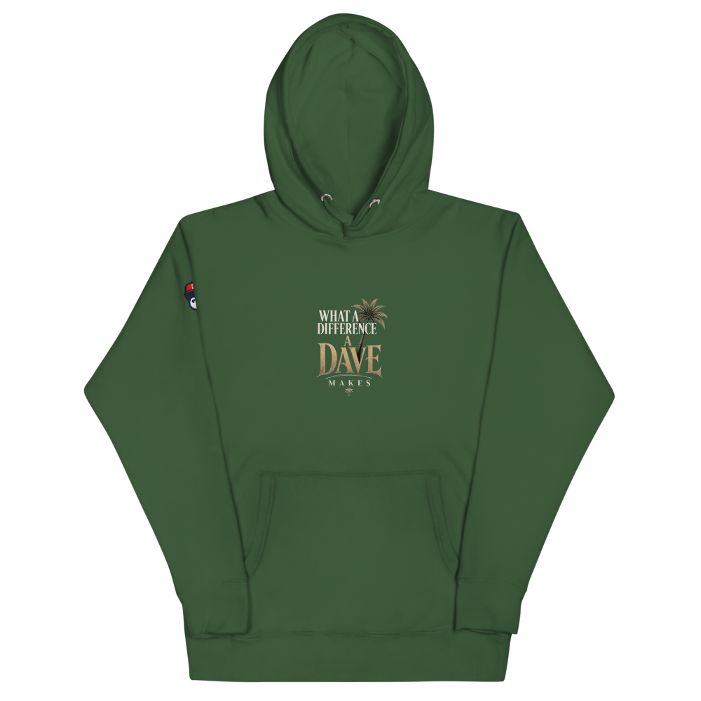 What A Difference A Dave Makes - Unisex Hoodie - Forest Green - front