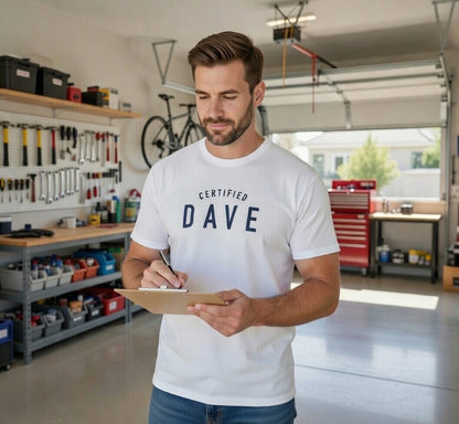 Certified DAVE - Unisex premium t-shirt (blue font)