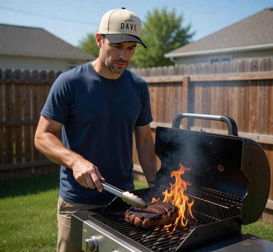dammit DAVE - 5 panel cap (black & tan)