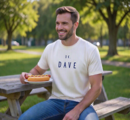 Ok DAVE - Unisex premium t-shirt (blue font)