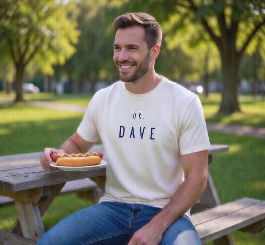 Ok DAVE - Unisex premium t-shirt (blue font)