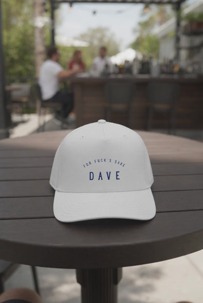 For Fuck's Sake Dave - 5 panel cap (blue font)