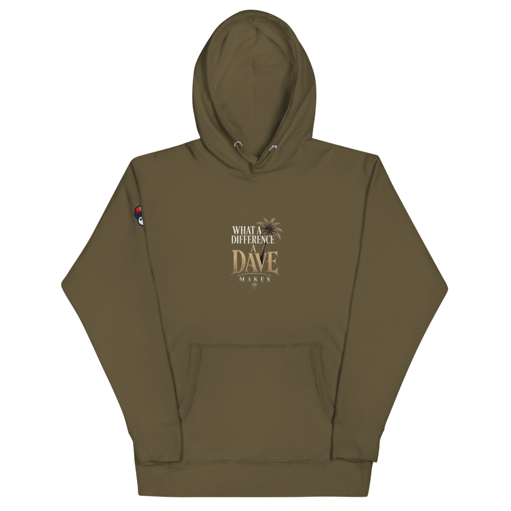What A Difference A Dave Makes - Unisex Hoodie - Military Green - front